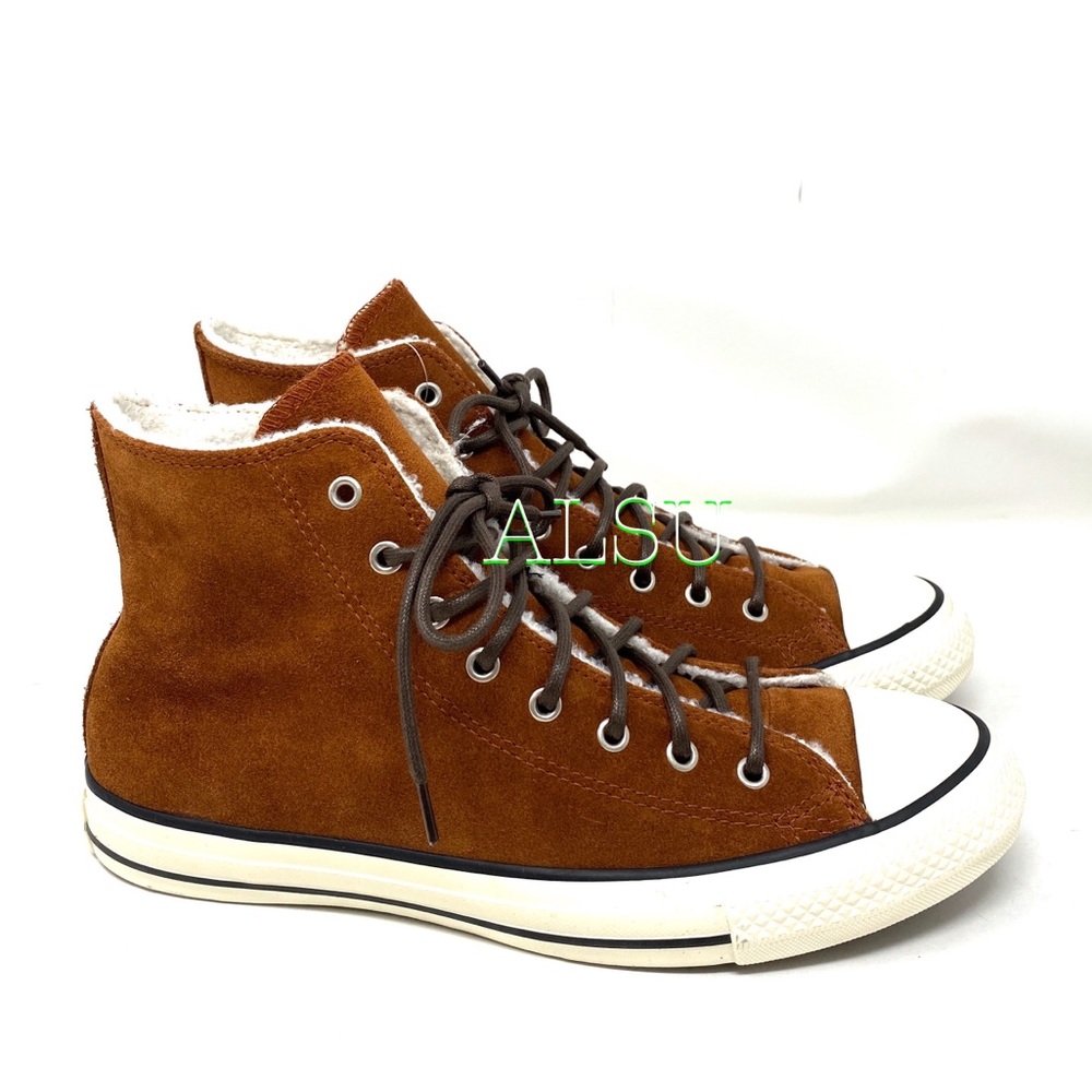 Converse Ctas High Suede Fur Cinnamon Women Sneake - Picture 2 of 9
